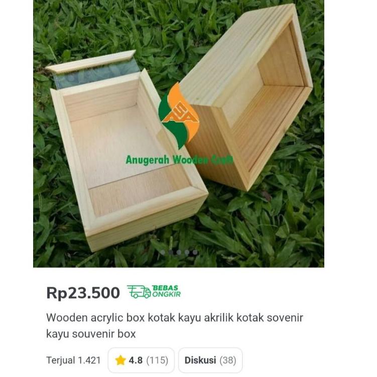 

[KODE WDLGO] 10x15 Wooden sliding acrylic box kotak kayu akrilik kotak sovenir kayu souvenir box