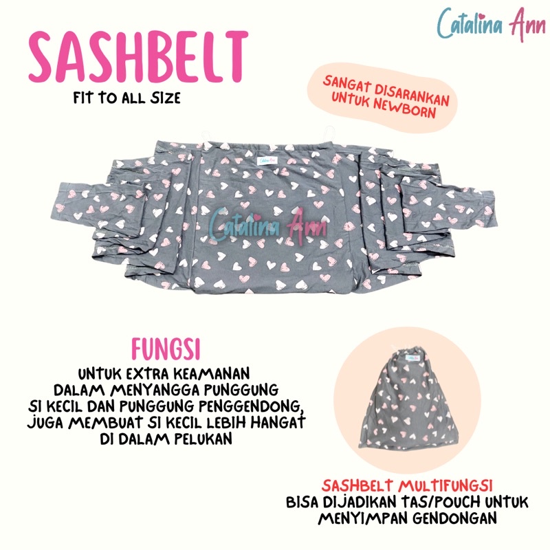 Gendongan Kaos Geos 3in1 Instant Motif Gendong Samping dan Depan (M Shape/Kangguru) + Sash Belt