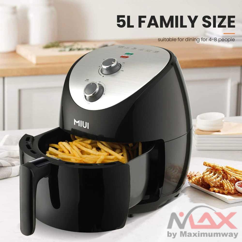 Penggorengan Elektrik MIUI Air Fryer Mesin Penggoreng Udara 5L Button Version AF-01 Warna Hitam