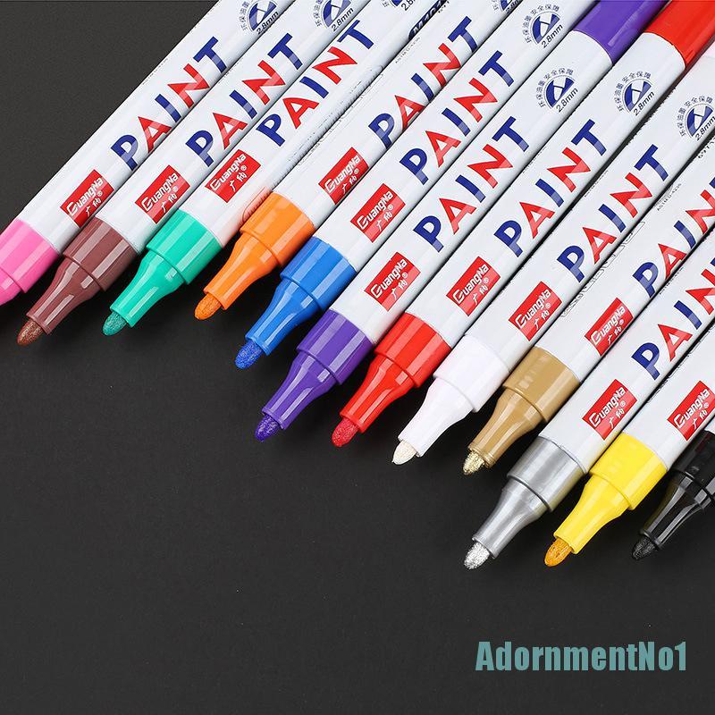 [AdornmentNo1]12 Colors Paint Marker Pen Fade-proof Car Tyre Tire Tread CD Metal Permanent