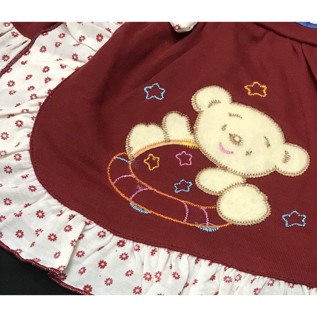 Babysmart - Setelan Baju bayi Perempuan motif BEAR SUSUN PLANET KIDS usia 0 - 6 bulan / Pakaian anak