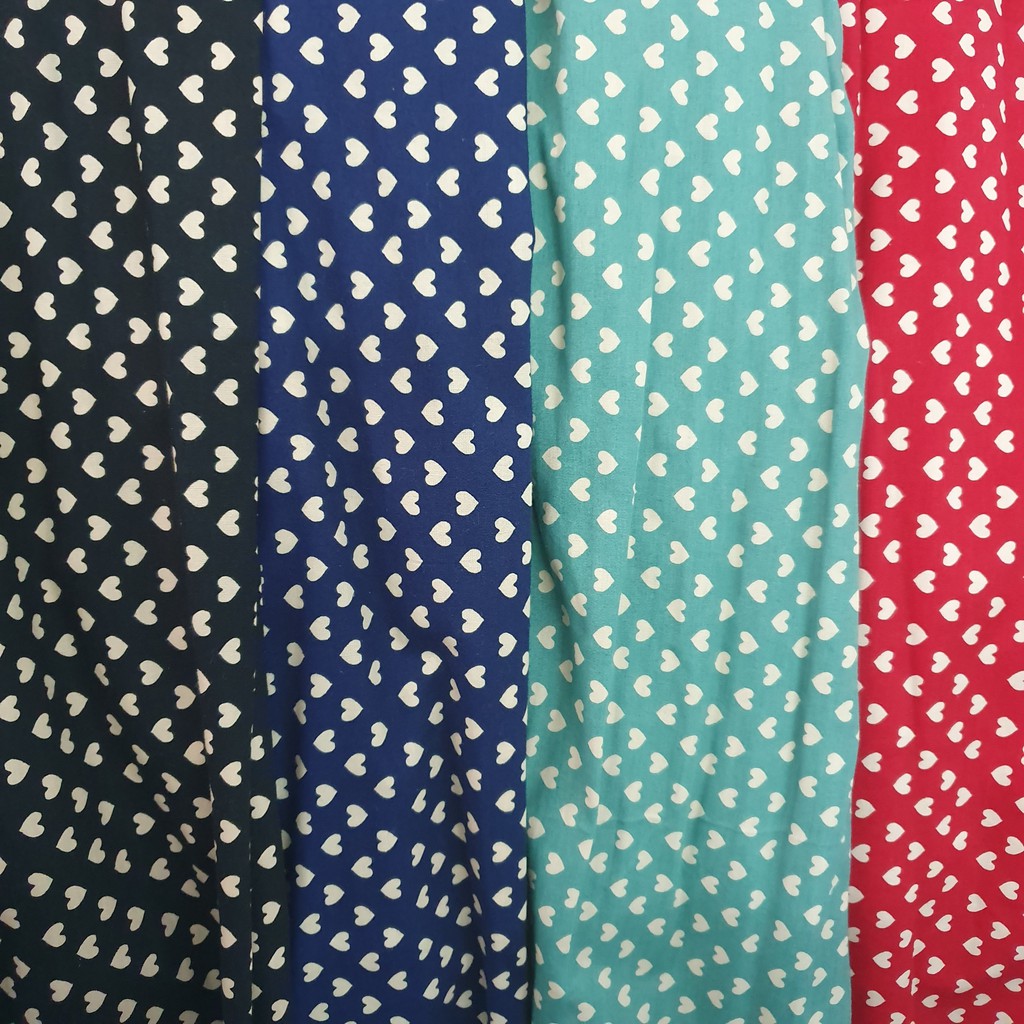 Kain Katun Motif Polkadot &amp; Hati