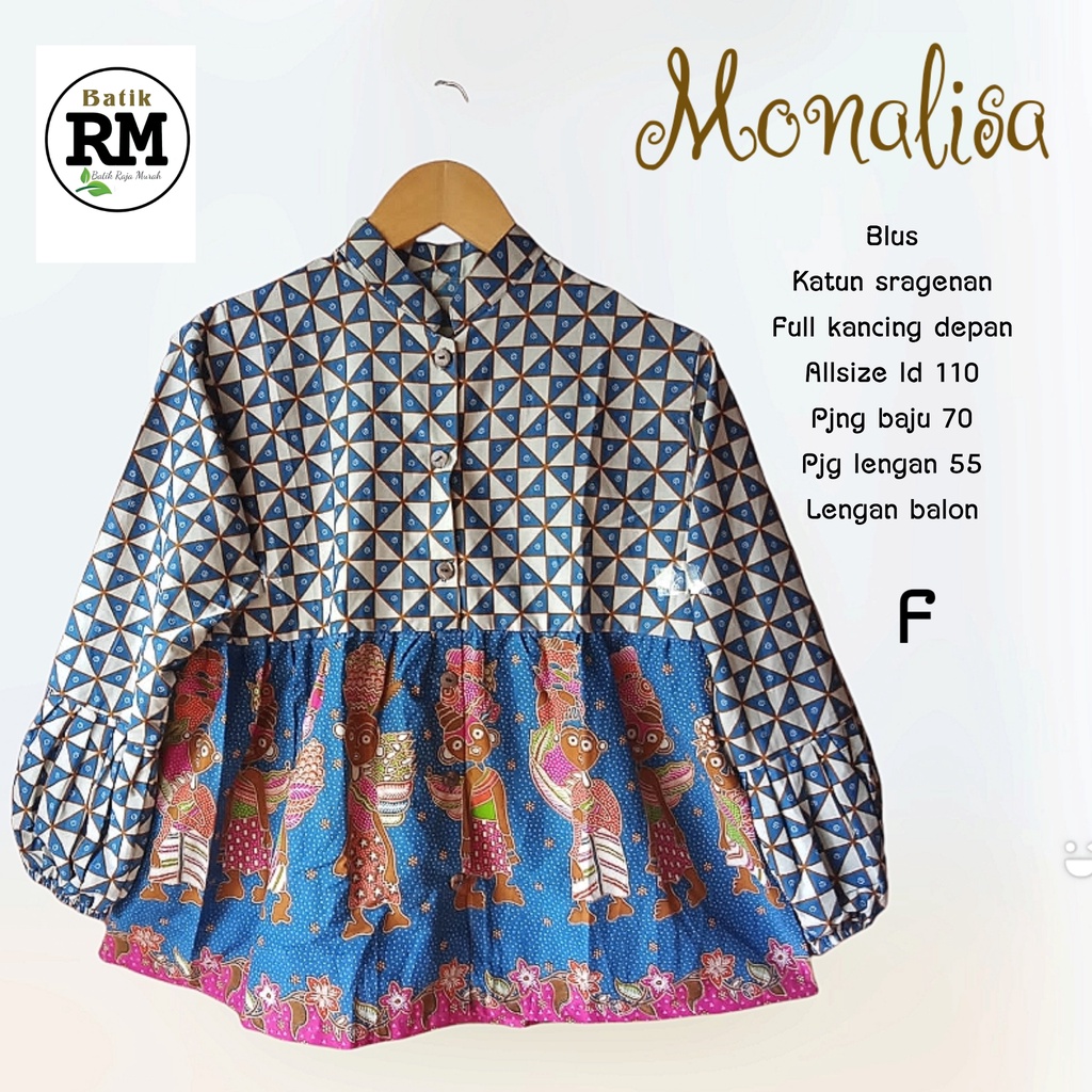 Blus monalisa batik solo atasan kerja