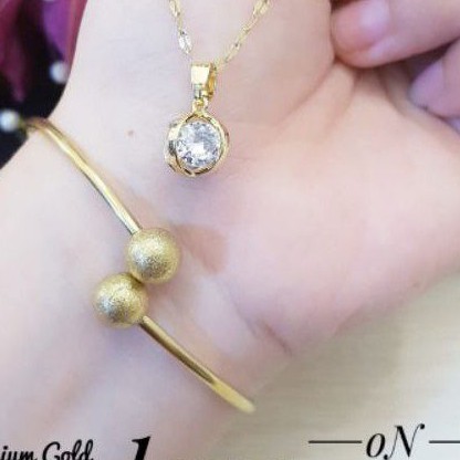 Titanium Set Kalung dan Gelang K632