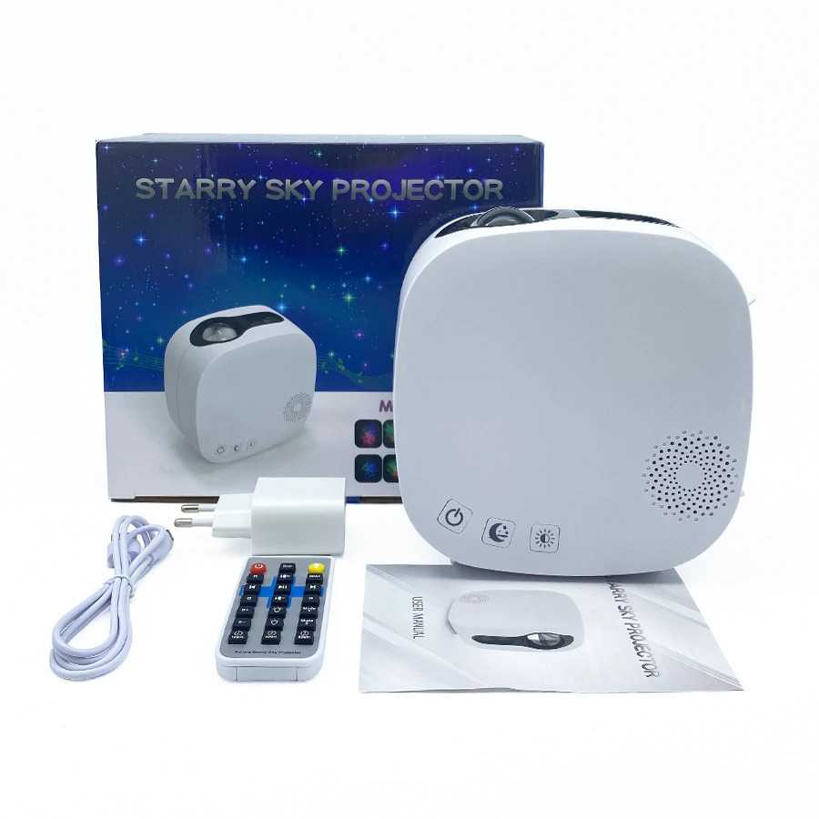 Lampu tidur anak proyektor langit malam bintang betaburan membuat anak cepat tidur Newstyle Lampu Proyektor Tidur Cahaya Bintang Bluetooth Speaker GX-334 Starry Sky Projector Blueteeth Music Speaker LED Night Light Projector Galaxy Nebula Ocean Star