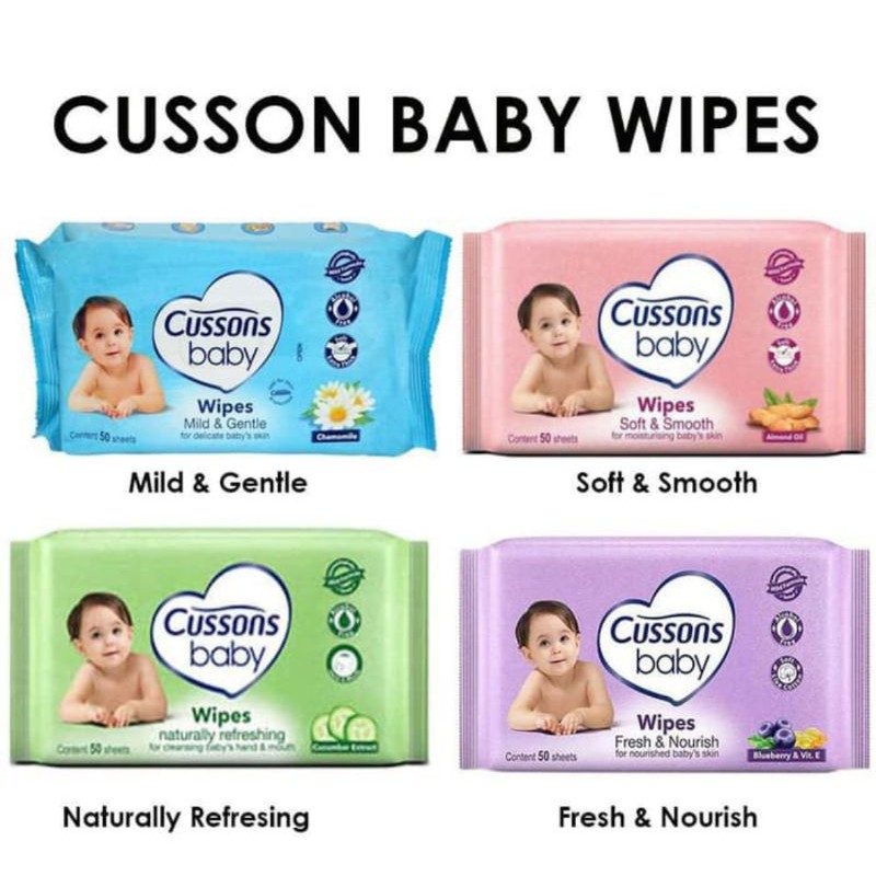 (Satuan) Tissue Basah Cussons Baby Wipes 50s