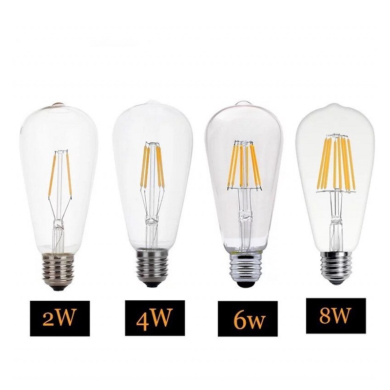 ST64 4/6/8/12W Retro Transparent LED Filament Bulb Lamp 220V E27 Vintage  Replace Incandescent Light for Home Bedroom