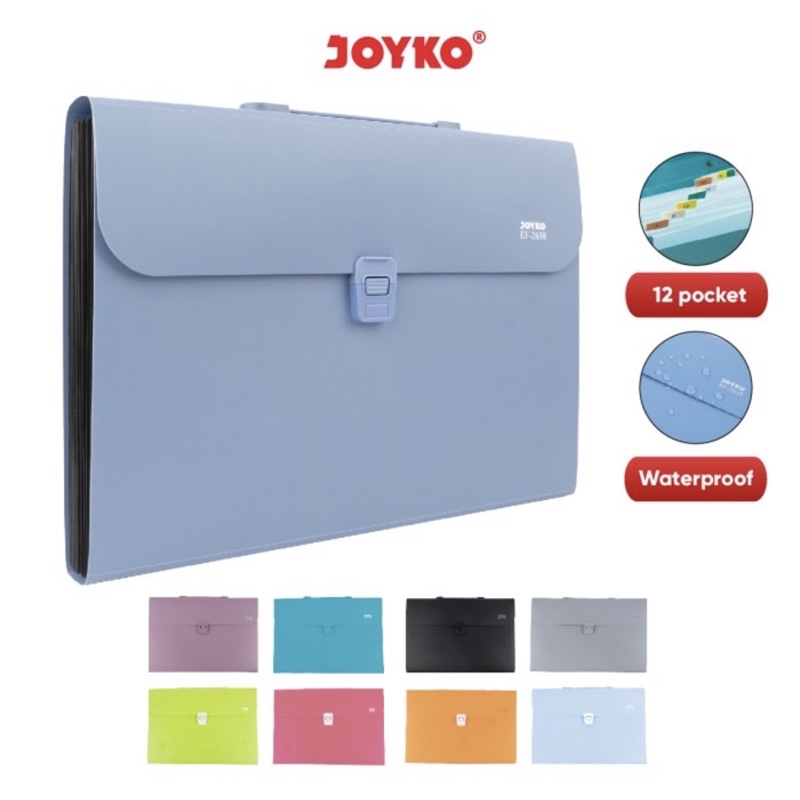 ( 13 Pockets ) JOYKO EXPENDING FILE MAP HARMONIKA - EF-1426 GIRO / EF-2638 FOLIO 13 POCKETS ( BLACK BLUE TOSCA ORANGE PINK GRAY GREEN