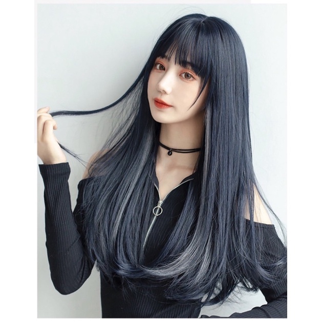 T51A full wig korean long blow highlight 65 cm