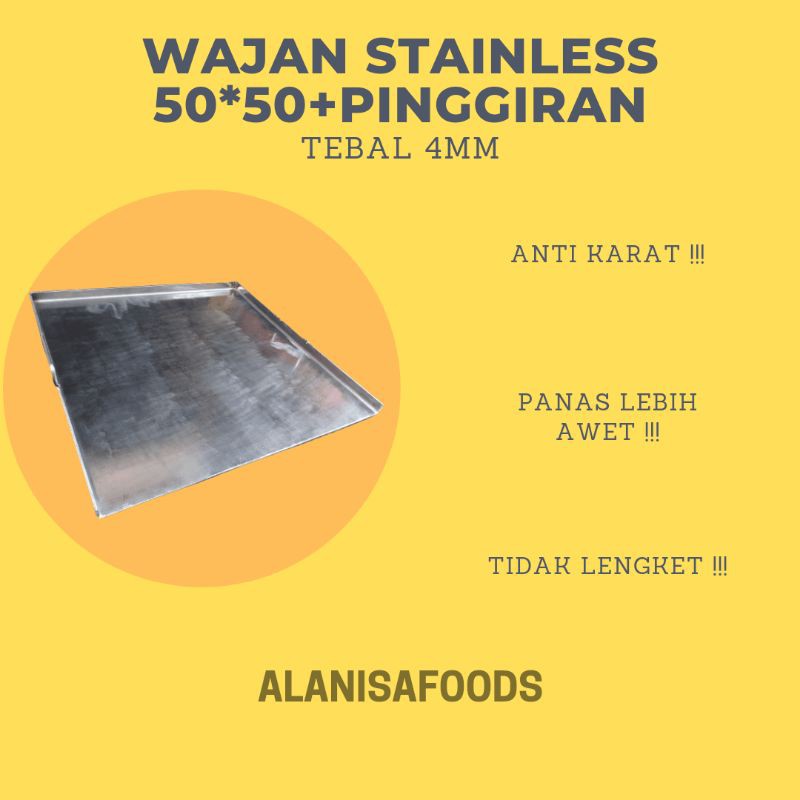 WAJAN STAINLESS ROTI BAKAR 4mm