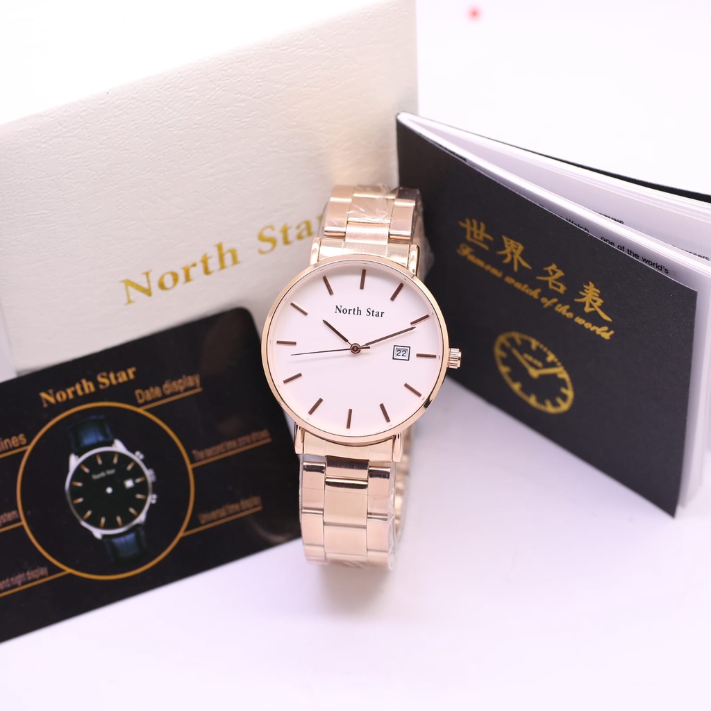 ( COD ) New Jam Tangan Wanita North Star Original Tanggal Free Baterai Box