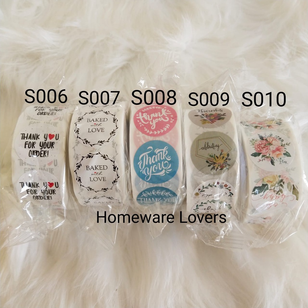 Stiker Thank You / Stiker HomeMade / Label Terima Kasih / Label HomeMade( 1 Roll isi 500pcs stiker )