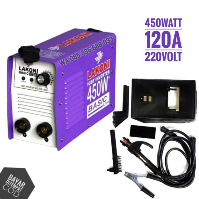 Las lakoni 450 Watt travo mesin las listrik 450W inverter Basic 123ix