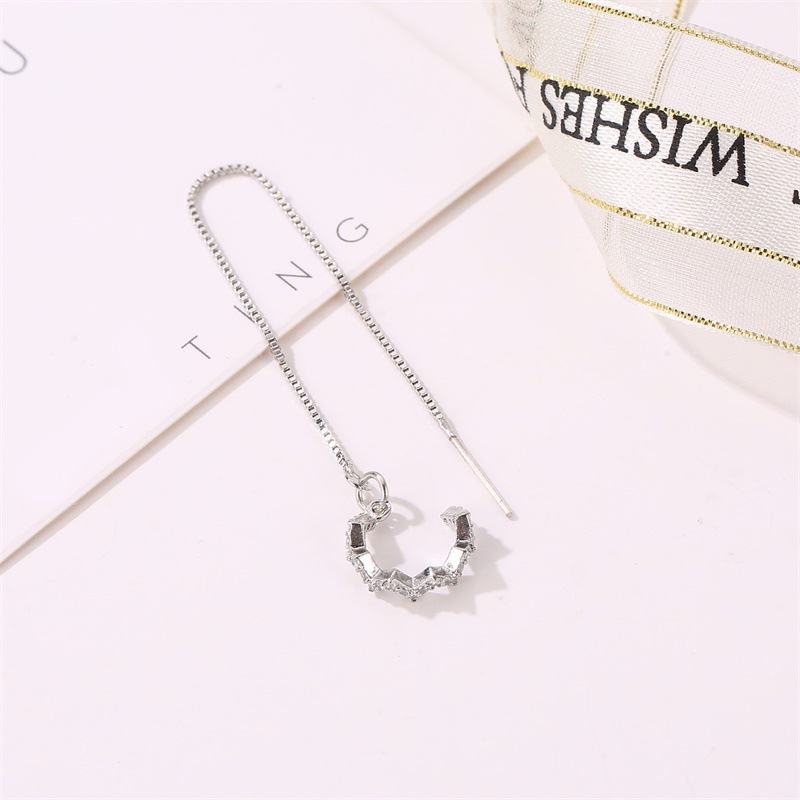 Anting Stud Rantai Rumbai 4 Arah Gaya Korea Untuk Aksesoris Perhiasan