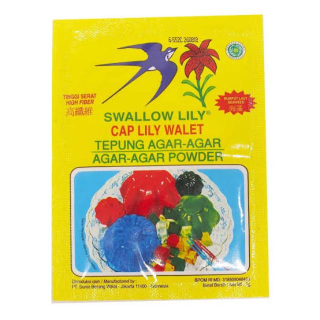 Tepung Agar Agar Powder Swallow Lily Cap Lily Walet Halal Shopee Indonesia