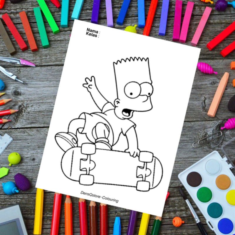 

Kertas Mewarnai Anak Tema The Simpsons / Kertas Gambar (10 Lembar Gambar)