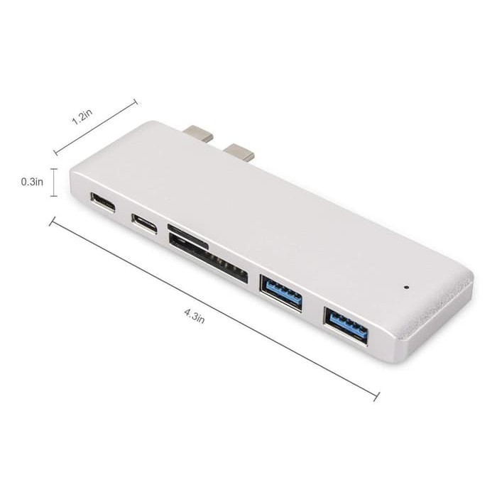 Multi Card Reader 6 in 1 USB Type C 3.1 with Charging Port