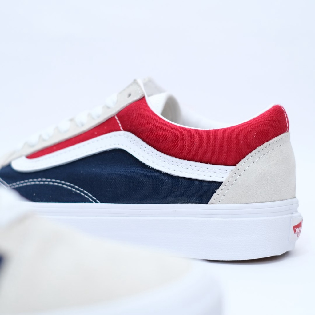 SALE DISKON! V4NS OLDSKOOL RETRO BLOCK WHITE/RED/DARK NAVY (PEPSI) 100% ORIGINAL BNIB