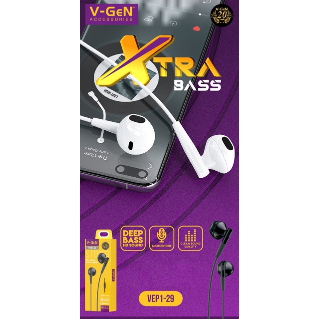 KHANZAACC VGEN VEP1-29 Wired Earphone Xtra Bass