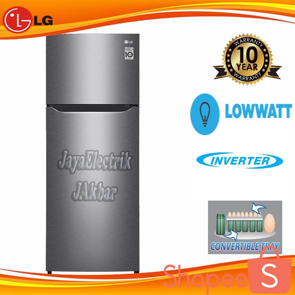 Kulkas 2 Pintu LG 200 SQBB Inverter No frost Garansi 10 TH ...