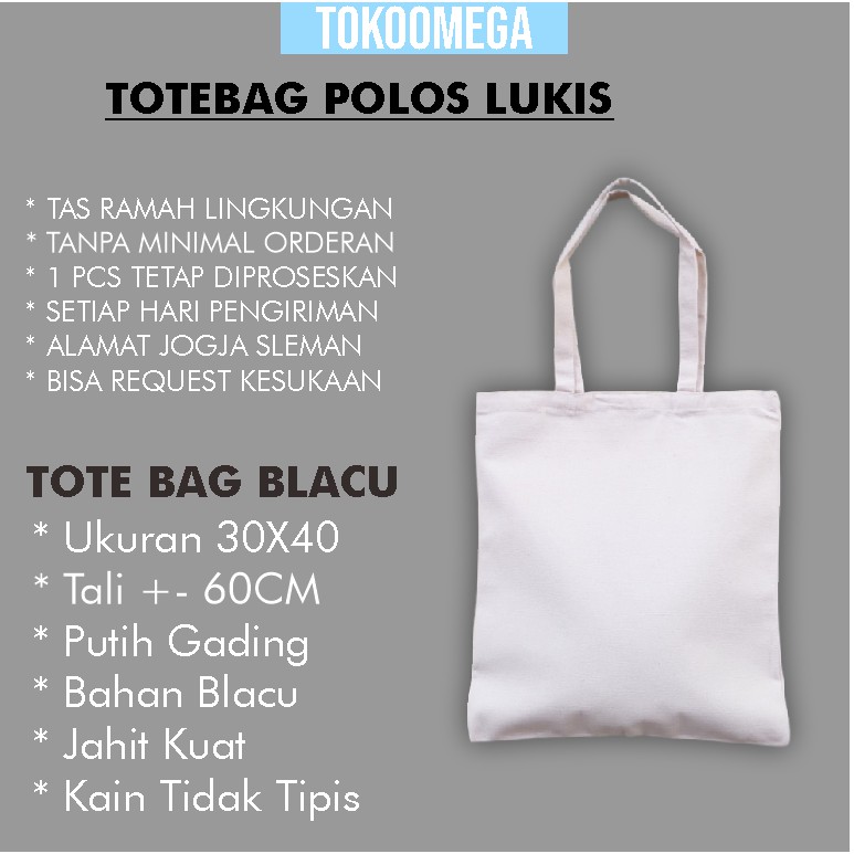 TOTEBAG POLOS BLACU UKURAN 30x40