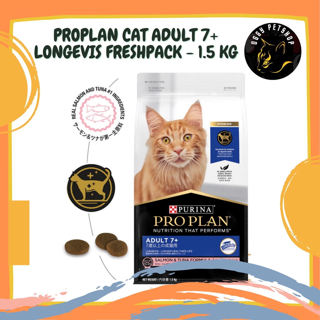 PROPLAN CAT ADULT 7+ LONGEVIS Pro Plan Makanan Kucing Freshpack 1.5 Kg