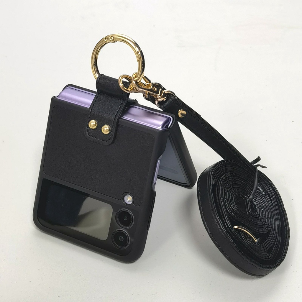 Case Samsung Galaxy Z Flip 3 GKK ORIGINAL Chain Sling case Ring Leather cover