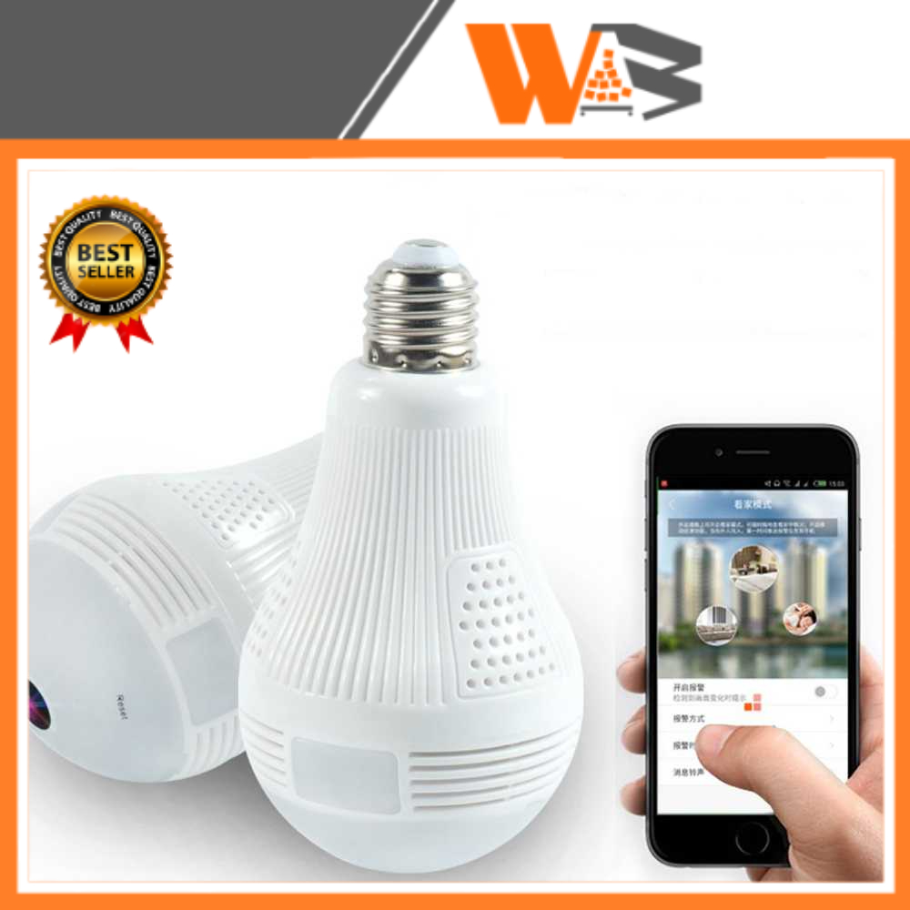 COD Cctv Lampu Ip Wireless 2 Mp Panorama Fisheye 360 (Bohlam / Bulb) / Bohlam LED E27 dengan CCTV IP Camera 1080P 200W Infrared