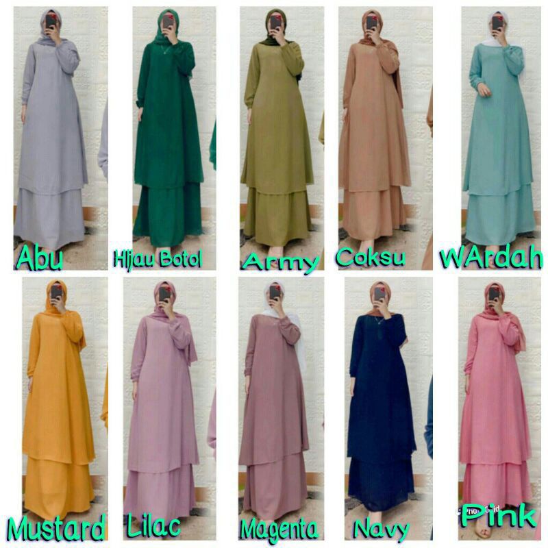 GAMIS CERUTY POLOS BABYDOLL/ GAMIS KURUNG MALAYSIA