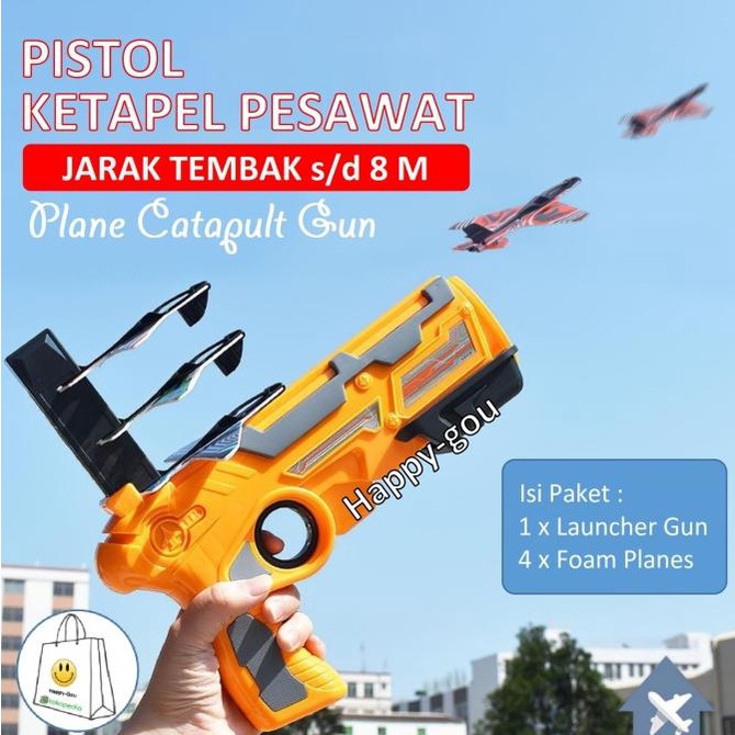 Mainan Ketapel Pistol Pesawat Tembakan Anak Montessori Catapult Air