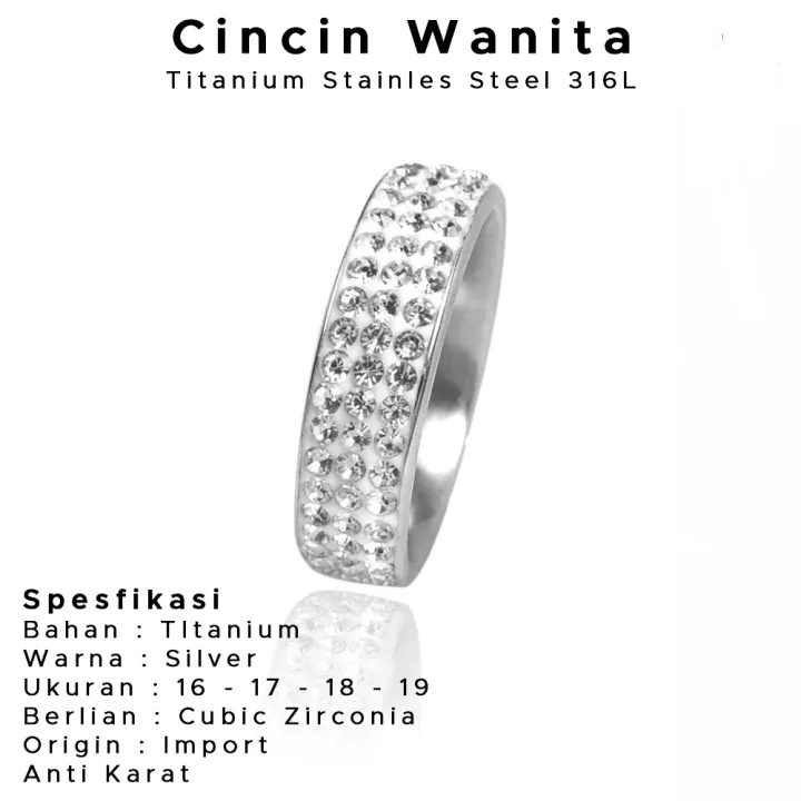 CINCIN WANITA TITANIUM ANTI KARAT ANTI ALERGI