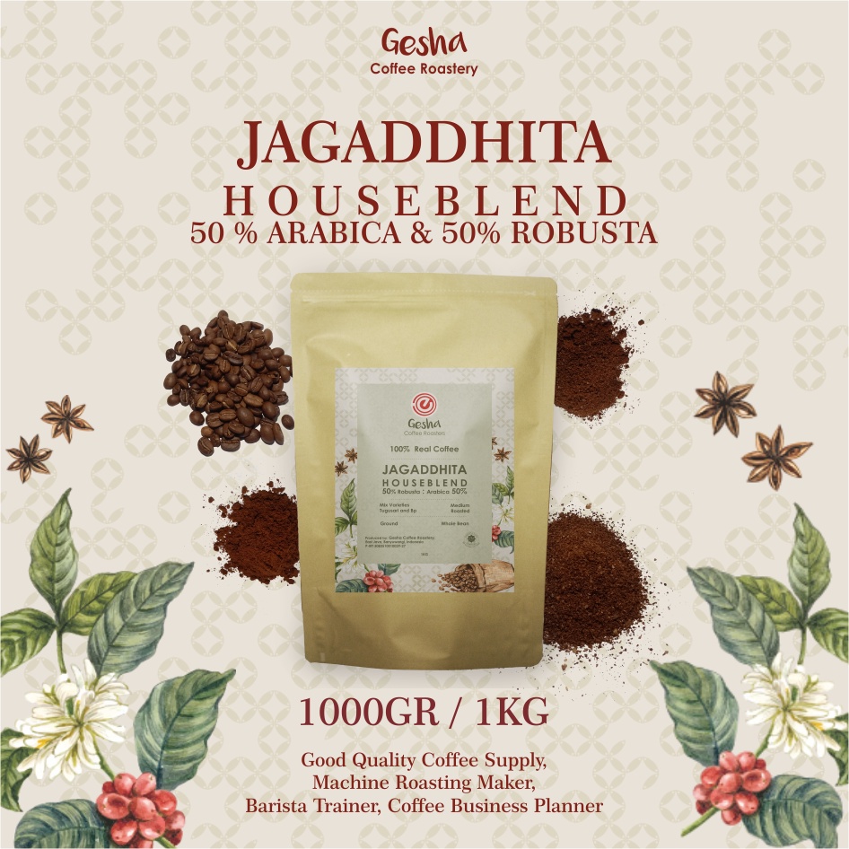

JAGADDHITA - Kopi Houseblend - Espresso Based - 50% Robusta 50% Arabika - 1kg