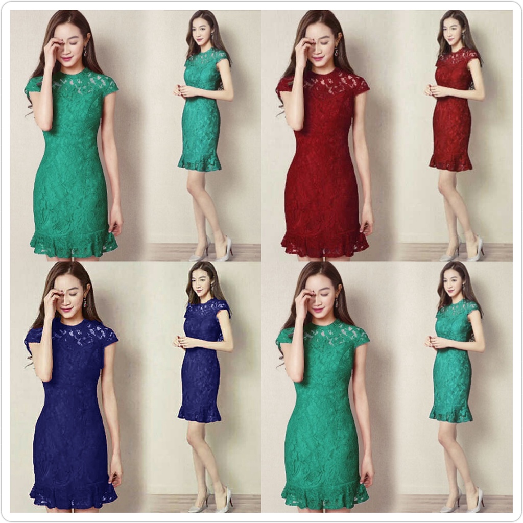 DRESS LOURA / DRESS BRUKAT IMPORT/ dress natal brukat / gaun brokat remaja/ CASUAL/KOREAN STYLE/ BIS
