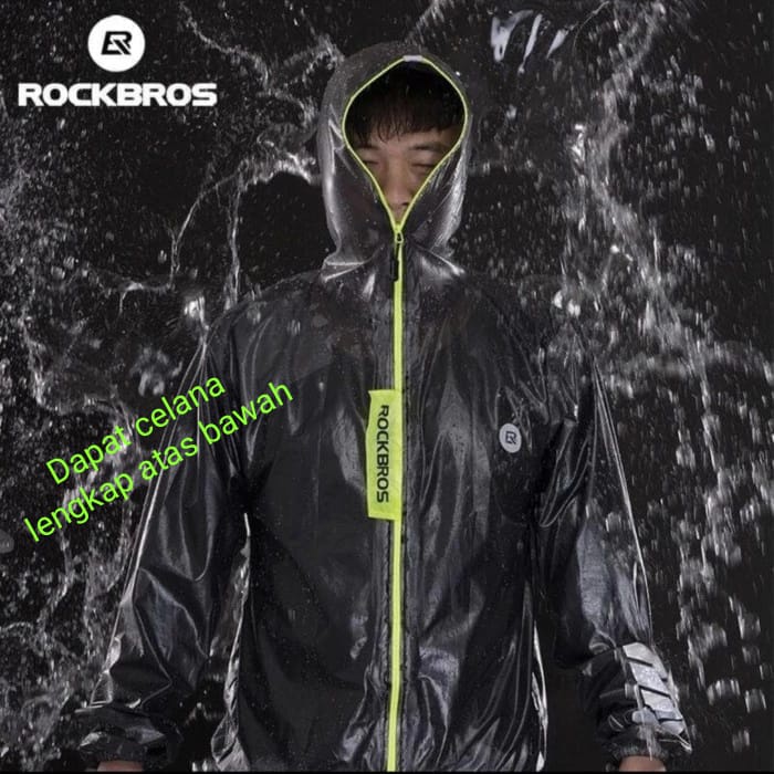 Jas Hujan Sepeda Motor 1 stel Rockbros YPY002 + YPK002 waterproof rain coat