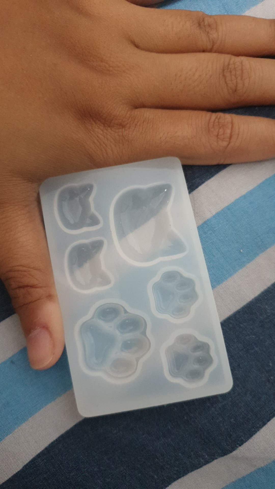 3pcs Cetakan Bahan Silikon Resin Bentuk Bintang Bulan Kucing Dan Hati Untuk Perhiasan