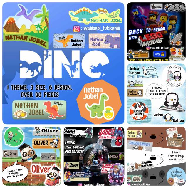 

Promo sticker waterproof 90pcs ( stiker, label nama, label buku )