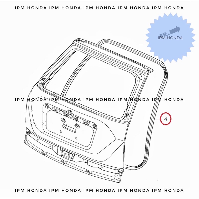 74440 SWA Weatherstrip Tail Gate Karet Balon Pintu Bagasi Belakang Honda CRV GEN 3 RE RE1 RE3 2007 2008 2009 2010 2011 2012