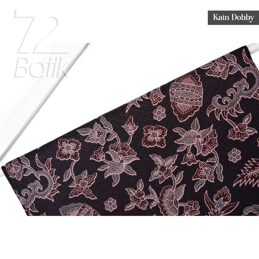 KAIN BATIK PREMIUM Dobby Motif Kembang Asri Warna Hitam Ireng Coklat Dolbi Dobi Doby 725975 Cap 72 Jarik Jarit Samping Kebat Panjang Batik Dobby Modern Premium Bahan Seragam Batik Pernikahan Kantor Keluarga Murah Kamen Jadi Batik Bali Lembaran