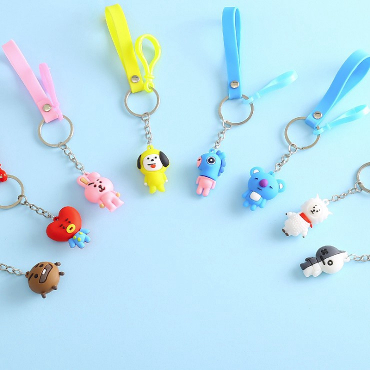 GANTUNGAN KUNCI BT21 CUTE BONEKA KEYCHAIN CARTOON BANGTAN BOYS KPOP BTS ADA STRAP CUTE (KIM)