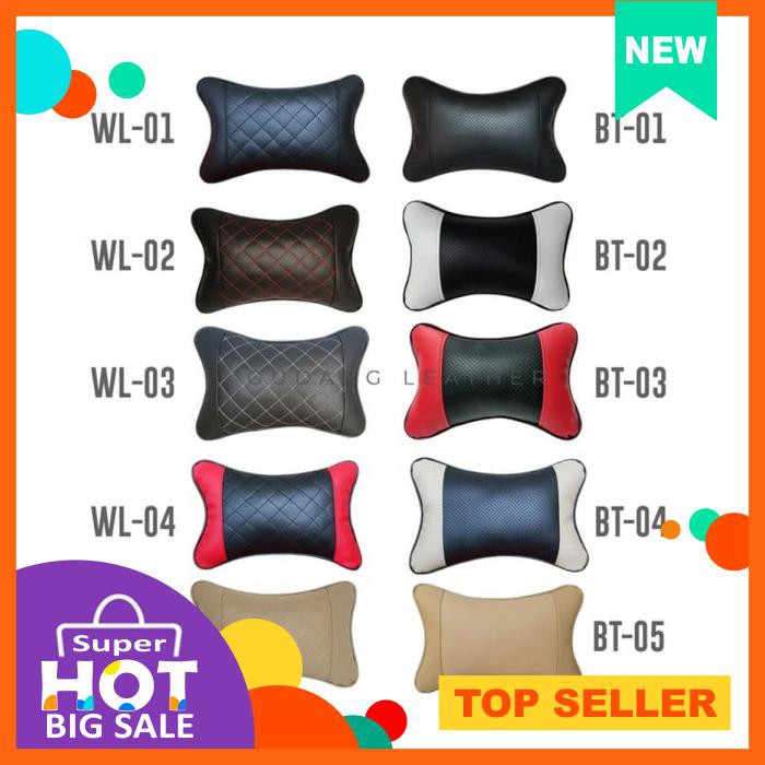 Bantal Mobil Kulit Sintetis Hitam Wajik