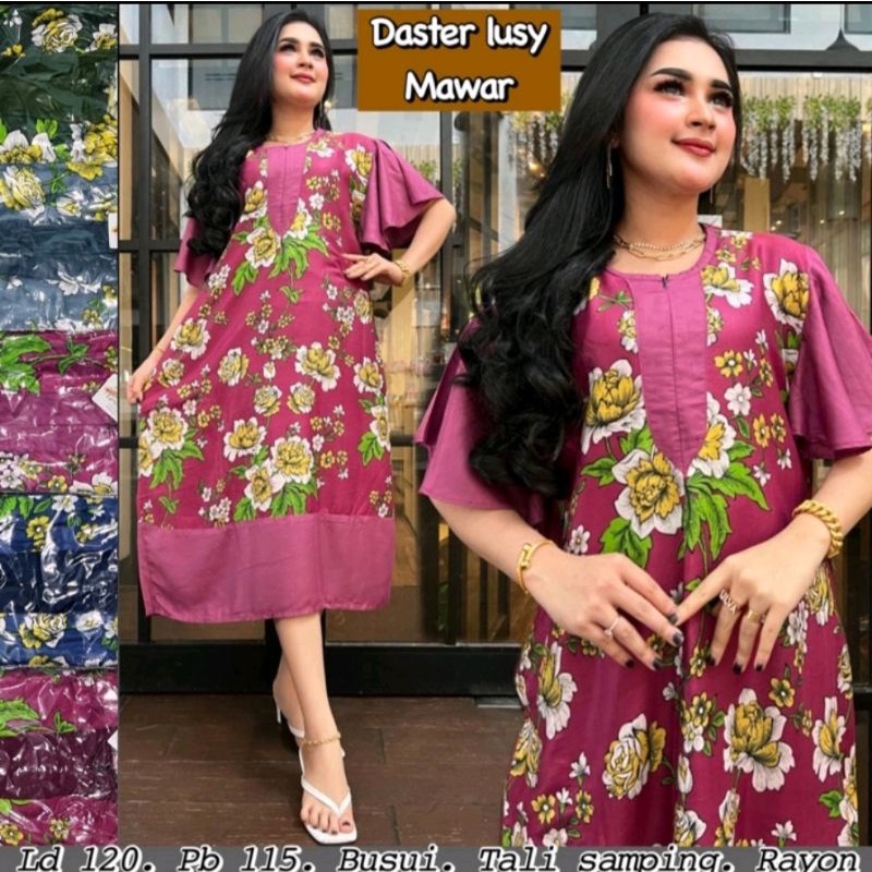 (COD) C4 MEDAN DASTER RUFFLE LILY BUSUI - DASTER JUMBO -DASTER PANJANG SEMATA KAKI - DASTER RAYON RE