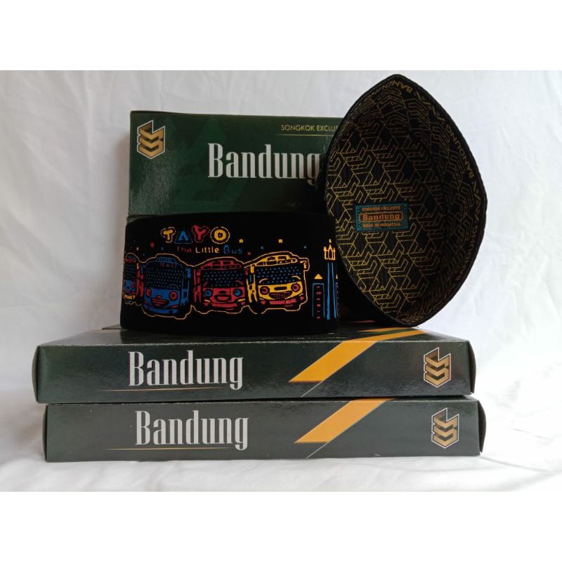 Peci Anak Laki Laki Tinggi 9 cm Sablon Karakter Tayo Kopiah Anak Peci Hitam Peci Songkok Songkok Hit