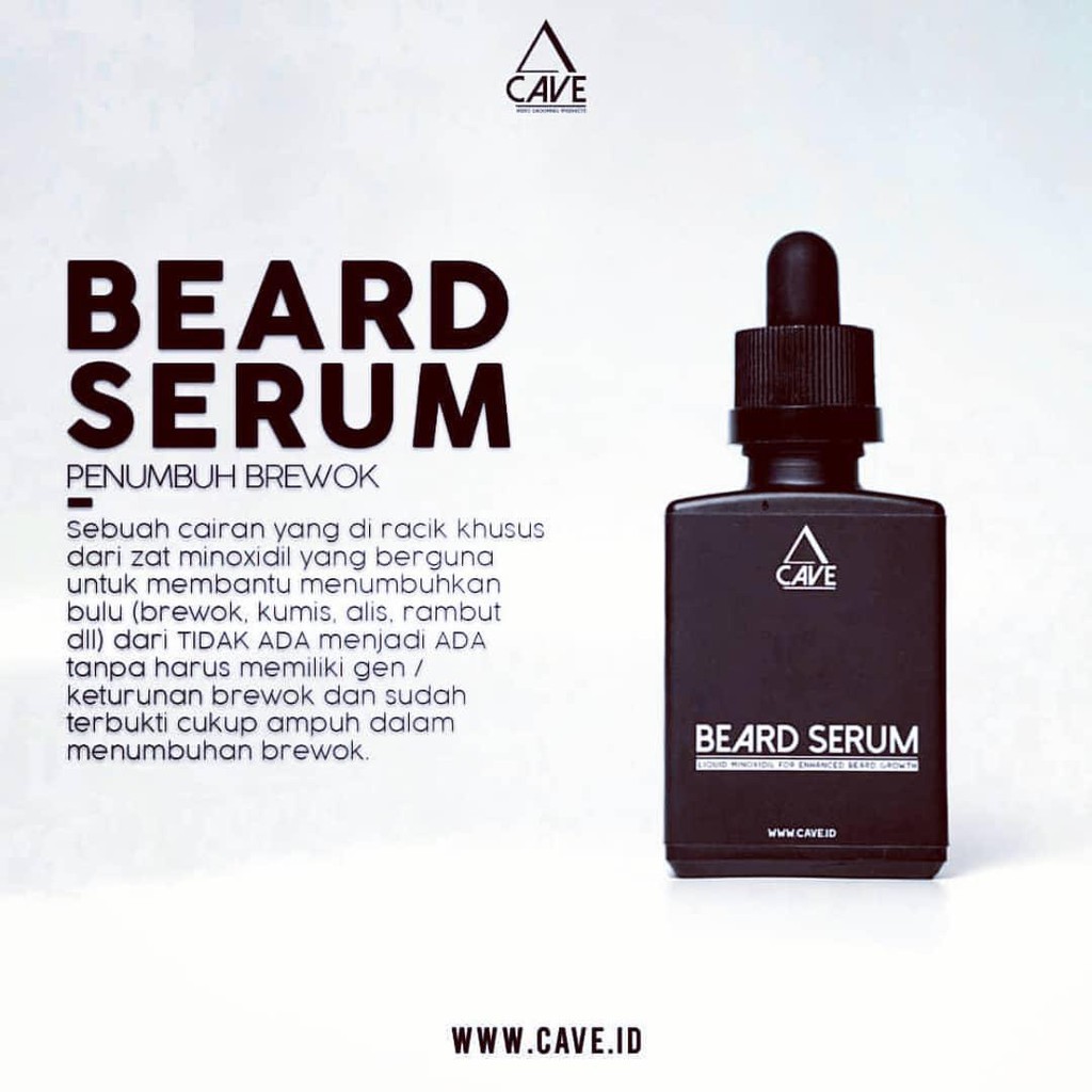 Beard Serum Cave Original Penumbuh Alis Kumis Jambang Jenggot Rambut Penyubur Bulu Mata