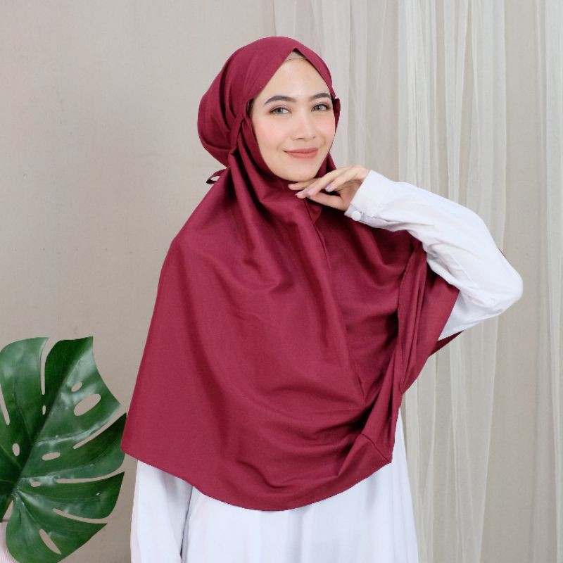 BERGO Maryam  JILBAB Jumbo Silky L BERGO size L./HIJAB SPORT/bergo intant/kerudung olah raga/bergo terlaris.