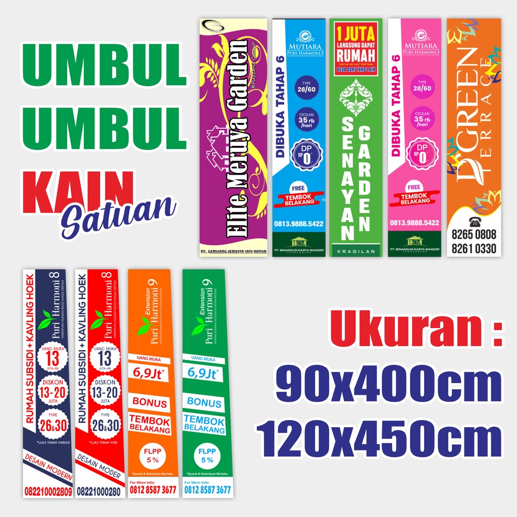 Umbul umbul Spanduk Kain Digital Print Satuan Custom