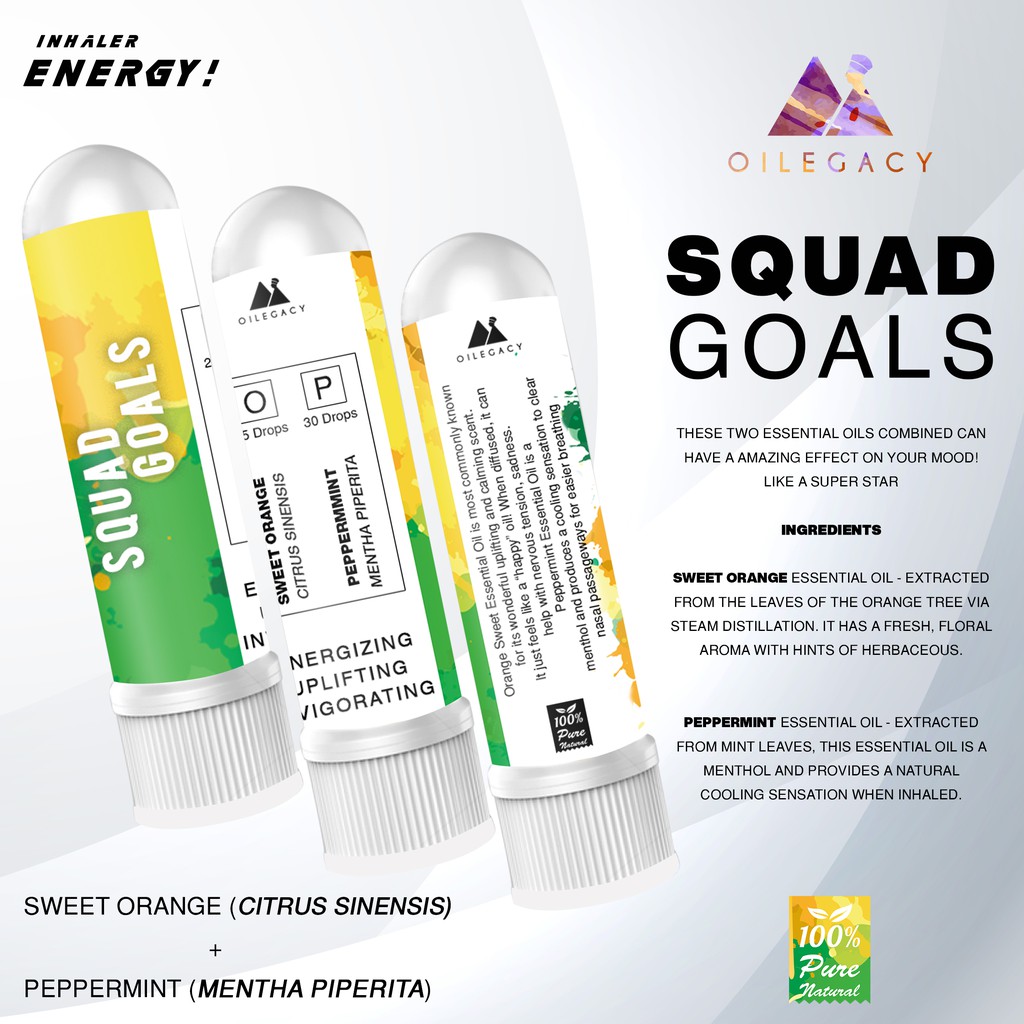 INHALER MEMBANGUN ENERGI | GOOD MOOD | SWEET ORANGE | PEPPERMINT | INHALER | PENYEMANGAT BAHAGIA