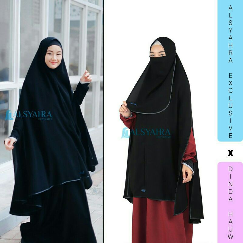 Alsyahra Exclusive Set Khimar Handsplit Non Pad Cadar Tali Bisban