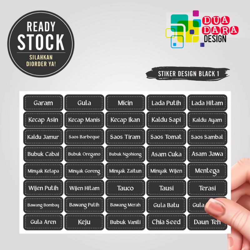 

Stiker Bumbu Dapur Square - Isi 80pcs-Vinyl (3,5x1,5cm)