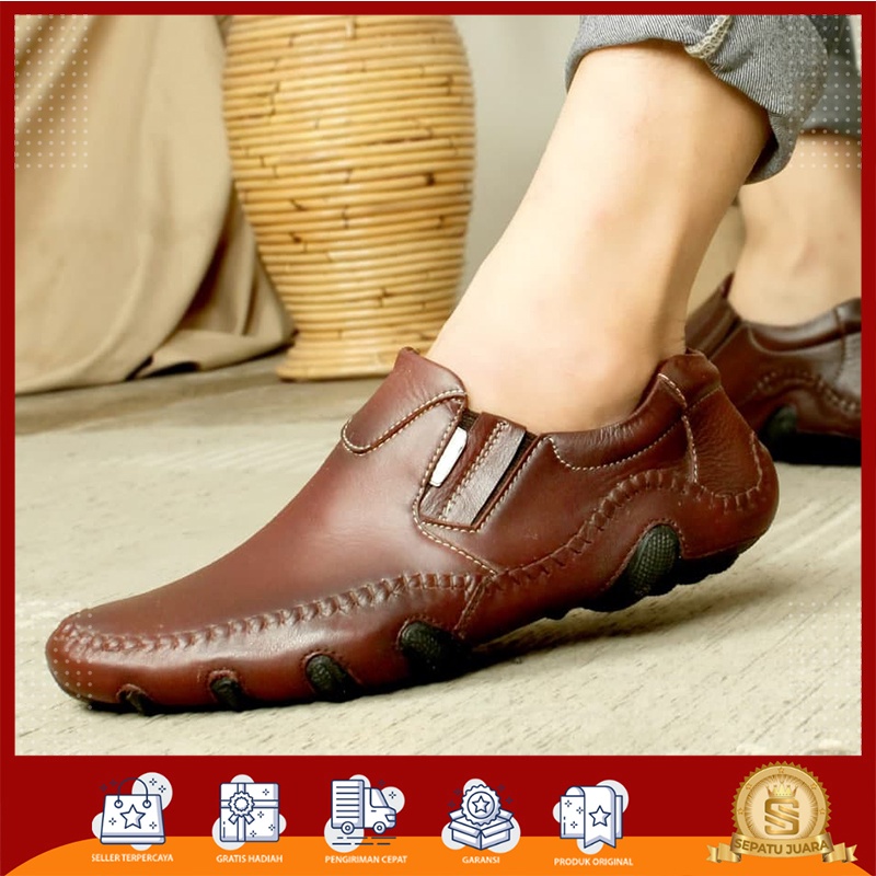 SPJ x BAMA - Sepatu Pakalolo Pentopel Pria Original Teplek Slip On Kantoran Kasual Kuliahan Hangout 