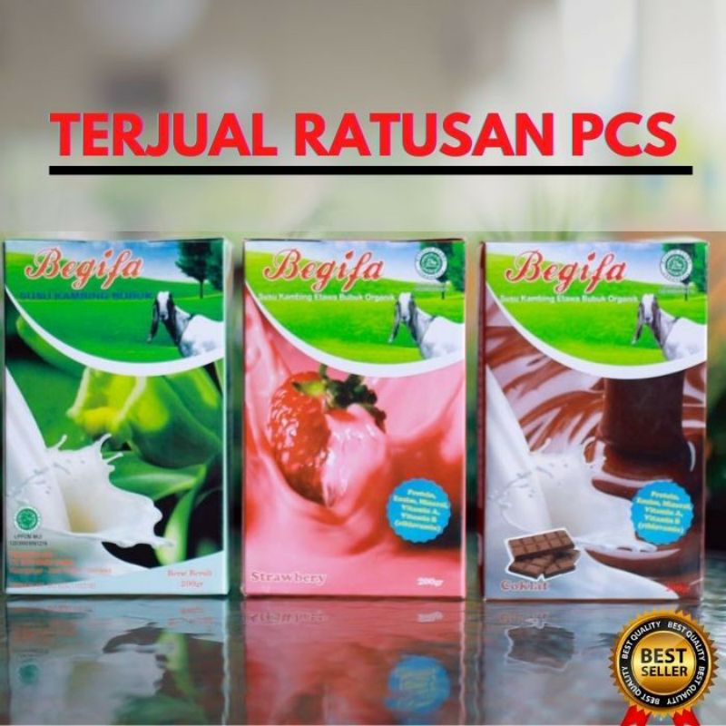 

SUSU KAMBING BUBUK BEGIFA Murni Suplemen Pelancar ASI Air Susu Ibu Ampuh & Anak Murah Pure Goat Milk Penambah Tinggi Badan Full Kalsium Cream rasa Strawberry Coklat Vanila 2 tahun Kiloan Original 200 gr gram